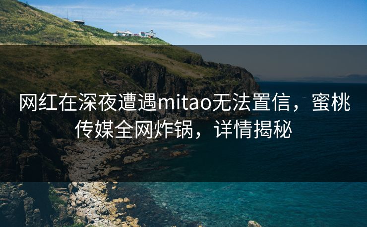 网红在深夜遭遇mitao无法置信，蜜桃传媒全网炸锅，详情揭秘