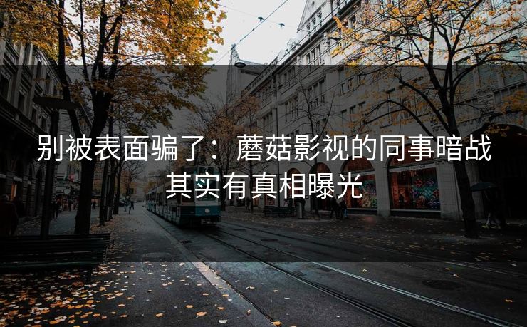 别被表面骗了:蘑菇影视的同事暗战其实有真相曝光